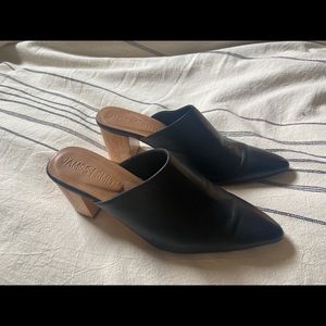 James Smith black le mule point shoe